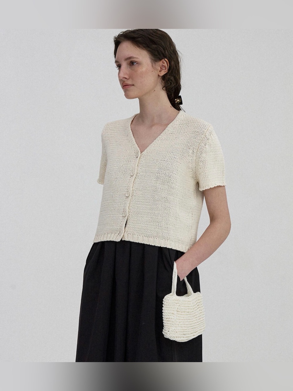 Nothing Written Off White Bendi Short Sleeve Cardigan